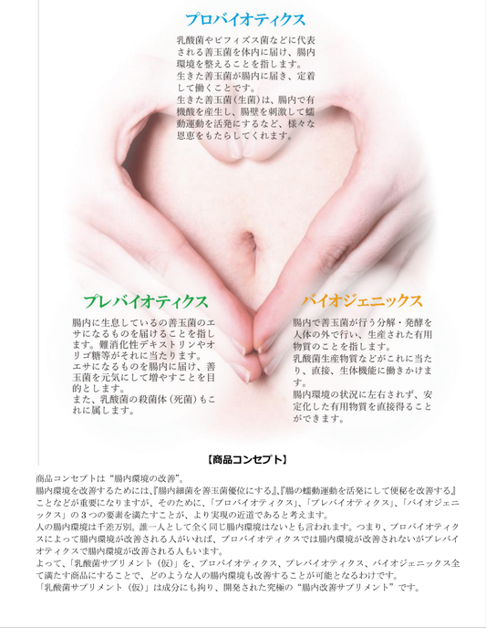 乳酸菌(プロバイオティクス、プレバイオティクス、バイオジェニックス、ビタミンB群8種類)